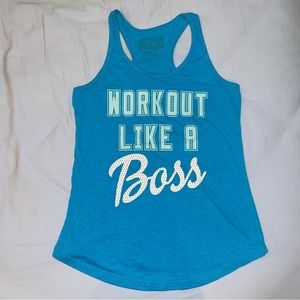 “Work out like a boss” muscle T chin up size small